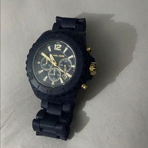 Navy blue oversized Michael Kors watch